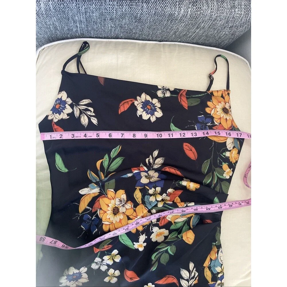 Pookie And Sebastian black floral Cowl Neck Midi Slit Dress M - Picture 10 of 11